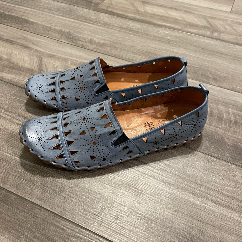 Leather Spring Step Fusaro Grey-Blue Loafer Shoe EU 43/ 11-11.5 - Picture 4 of 8
